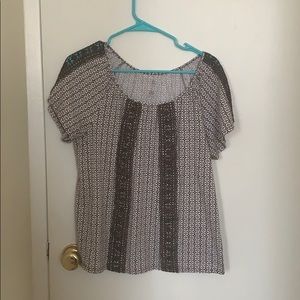 Brown Patterned Blouse